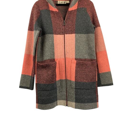 Women's Field Flower Pink & Gray 100% Wool Coat - Size XS - Picture 3 of 6